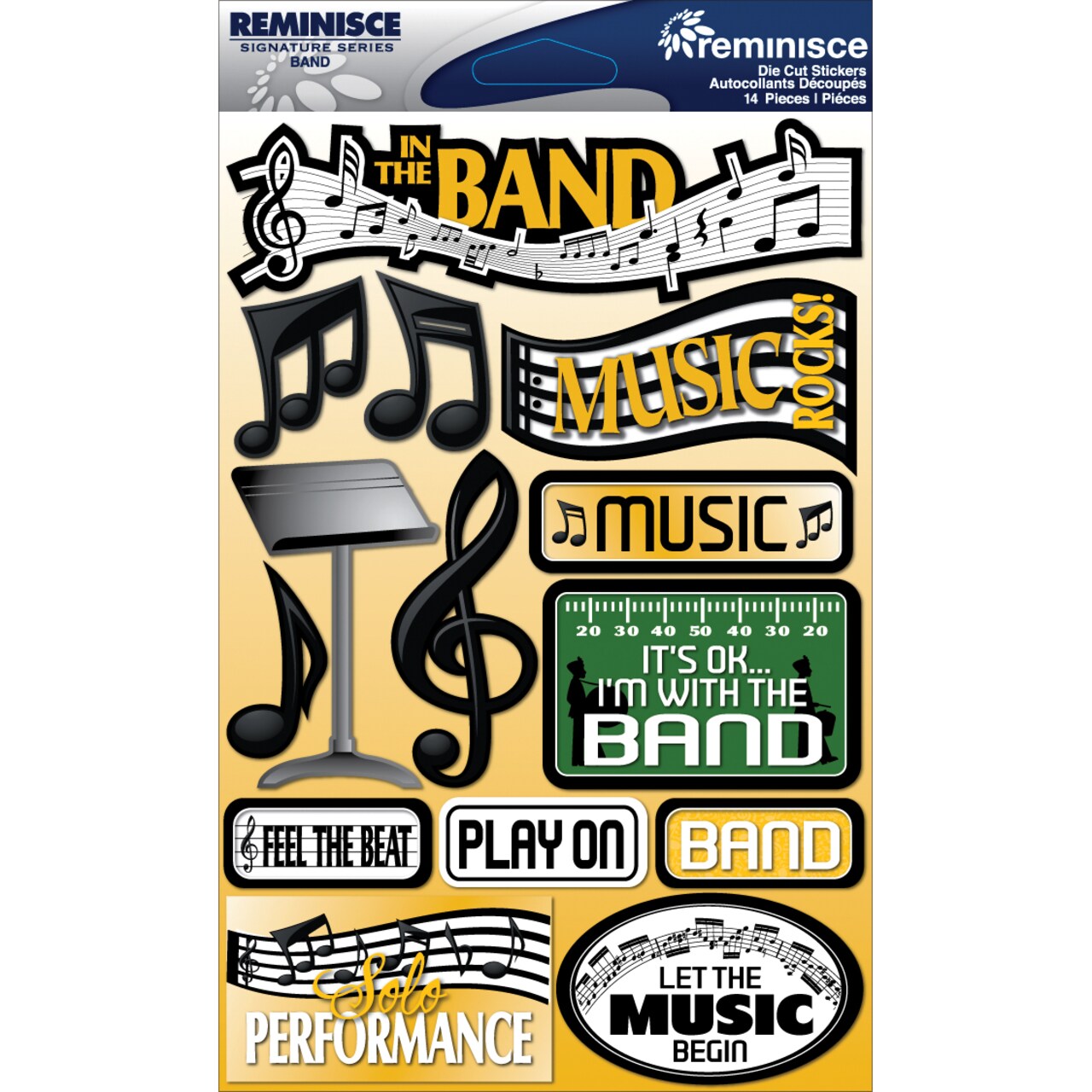 Reminisce Signature Series Dimensional Stickers 4.5"X6" -Band